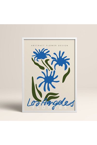 HOMEPACK Tablou cu rame din lemn alb Poster cu rame Decor artistic modern de perete (ABSTRACT69-WHITE-30X40)