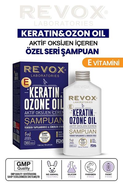 Revox Keratin and Ozone Oil Restructuring Shampoo with Vitamin E