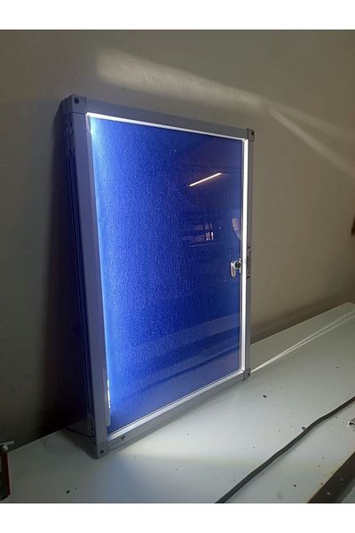Panda Advertisement Announcement Presentation Board 50x70cm LED Lighted Aluminum Glass Panel with Locked Lid