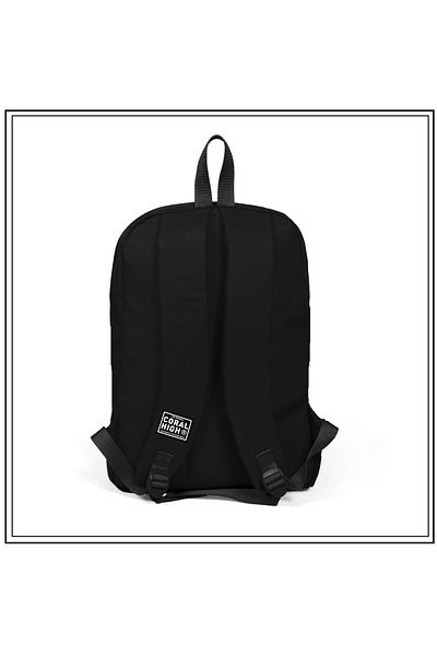 Coral High Black Two Compartment + front pocket Backpack 23161