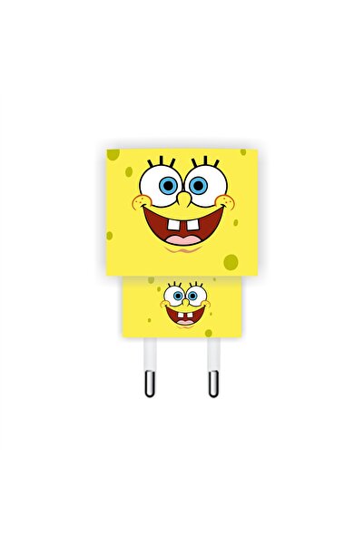 Quart Aksesuar Iphone 20w Şarj Aleti Kaplaması Sünger Bob Şarj Aleti Sticker