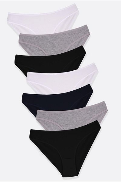 Dominant Γυναικεία ασπρόμαυρα εσώρουχα Grimelange Cotton Lycra 7 Pack 37000-145