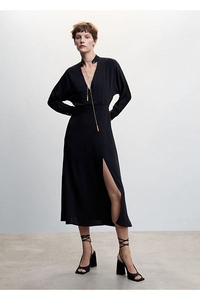 MANGO Woman Chain Detailed Dress