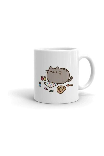 HobiShop Ressam Pusheen Baskılı Kupa Bardak