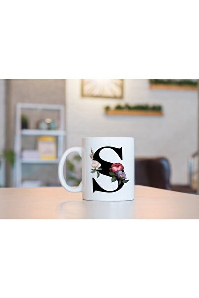 HobiShop Letter S Printed Porcelain Coffee Cup Souvenir Souvenir Mug