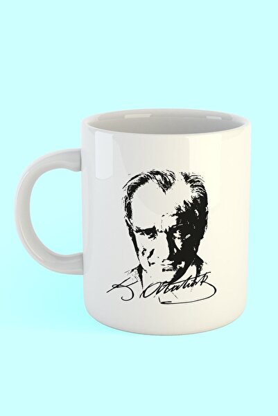 HobiShop Atatürk Çizim Baskılı Kahve Kupası