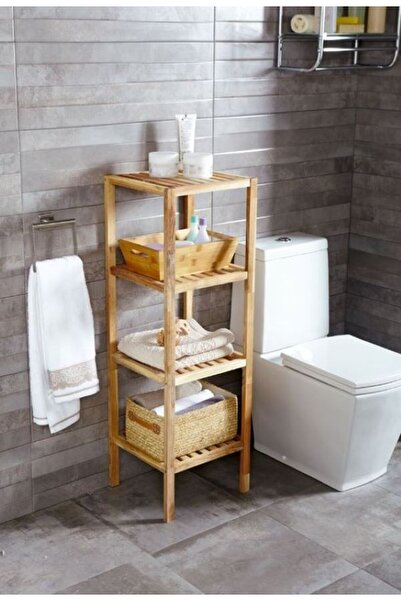 MFG AHŞAP Doğal 4 katlı havluluk 120x45x30