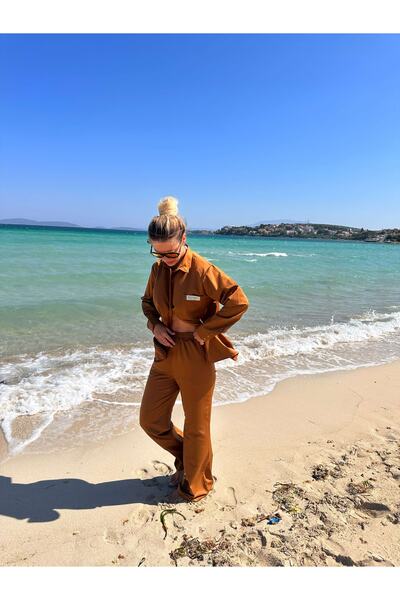 échelle “Terracotta” Saten Pantalon