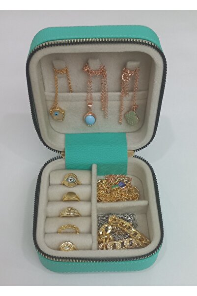 Moda fiesta حجم صغير (11 × 11) منظم صندوق تخزين المجوهرات حقيبة مجوهرات السفر...