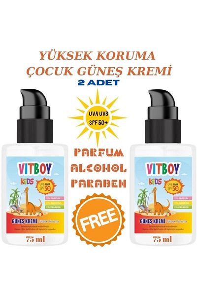Vitboy High Protection SPF 50+ Children's Sun Cream 75 Ml 2 Pieces