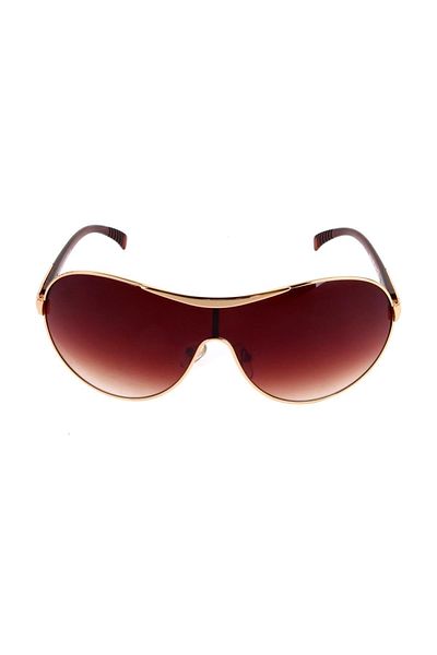 Angel Eyes Women's Sunglasses Geometric Design Gold Brown Frame Brown Glass