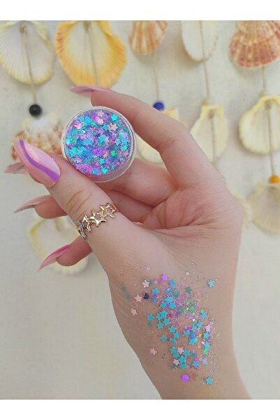 hbtasarim Glitter Jel Far Simli Far Blue Stars