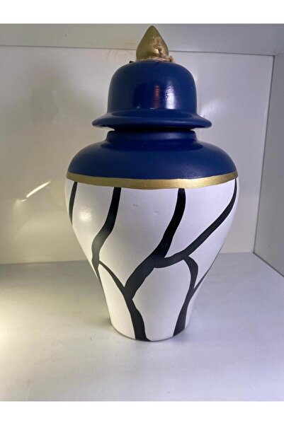 Vitale Dekoratif Lacivert Şah Küp Küçük Boy 30 Cm