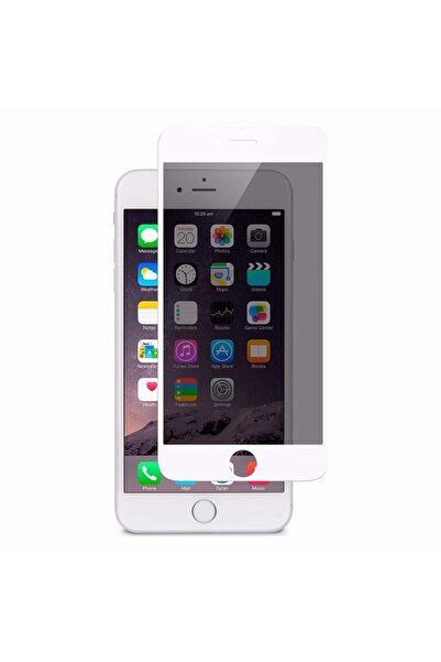 GLRTech Iphone SE Beyaz Uyumlu Kırılmaz Cam Privacy Hayalet Tam Kaplayan Ekra...