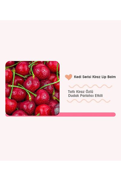ZOZU ® Cat Series Cherry Brightening Effect Softening Lip Balm 3.2 gr 3 PCS