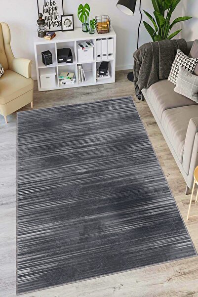 Viva Home Antrasit Makinede Yıkanabilir Kaymaz Taban Leke Tutmayan Sade Mutfa...