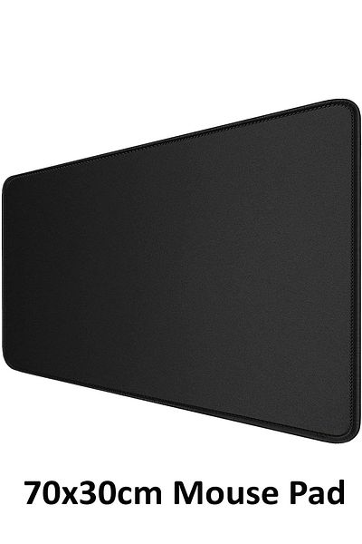 Soillium Stitched 70cmx30cm Black Mause Pad Gaming Player Mouse Pad Anti-Slip Mousepad Long Keyboard Mouse Pad