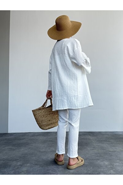 LOOSH Women's Ecru Kimono Set