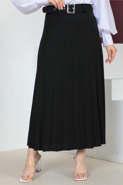benguen 209 Belted Hijab Skirt Black