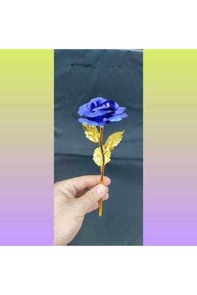 HKM Hobim Sevgililer Ve Anneler Gününe Özel, Dekoratif Solmayan Mat Mavi Renk Sonsuzluk Gülü