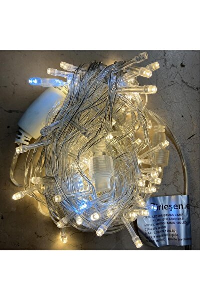 Birleşenler Ip Led Işık Ip44 Şeffaf Kablo Gün Işığı Flaş Led 10 Metre 100 Led Iç Mekan Yılbaşı Işığı
