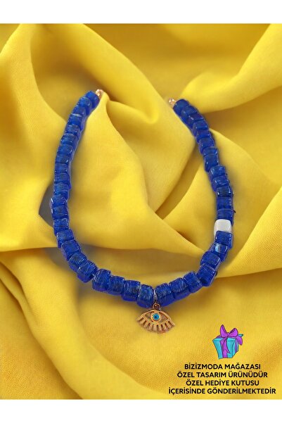 bizizmoda Bodrum Glass Bead Serenay Glass Necklace Evil Eye Bead Necklace
