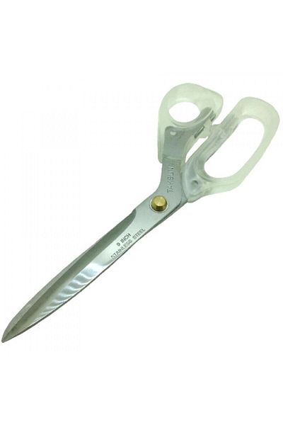 ATMACA TUHAFİYE Transparent Handle Steel Tailor Scissors 23 Cm - 9 Inch Tailor Scissors - Fabric Scissors
