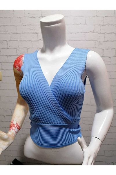 anne moda ankara Guler dublu, tricotaje de prima calitate tricotate 50% bumbac 50% acril, crop/ body