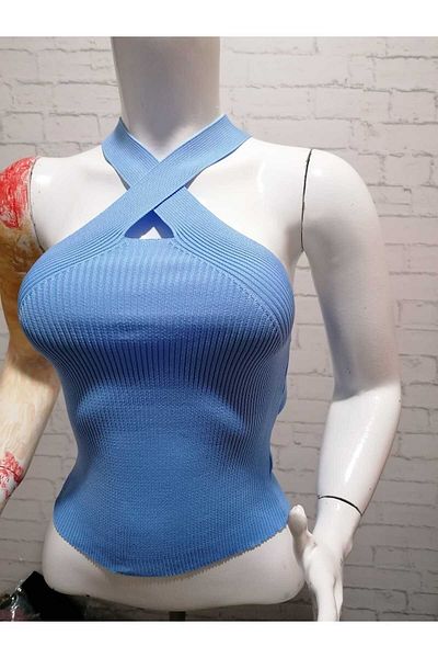 anne moda ankara Față cu bretele încrucișate, tricotaje de prima calitate tricotate 50% bumbac 50% acril, krop