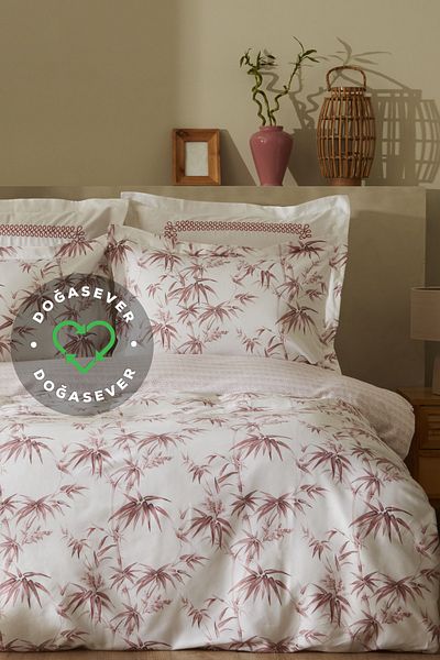 Karaca Home Doğasever Grove Bamboo Double Duvet Cover Set Coral
