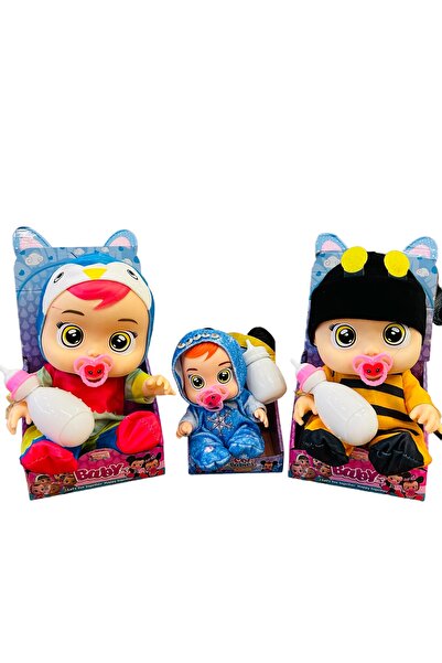 CRY Babies Ağlayan Bebek Sesli Emzikli ve Biberonlu Et Bebek 35 cm 3 adet