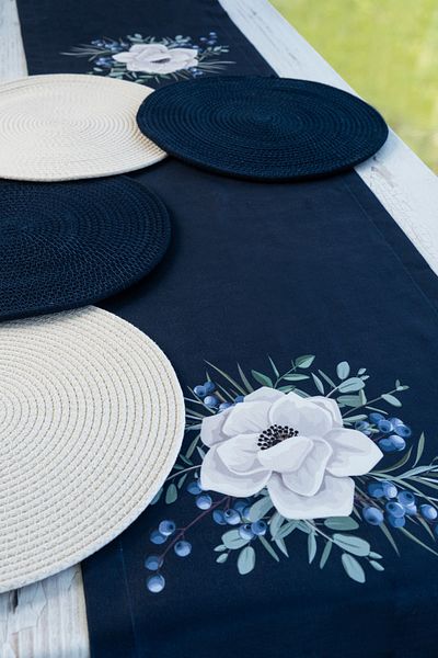 Pilloveland Set de încărcare și alergător american pentru 4 persoane - Rosa
