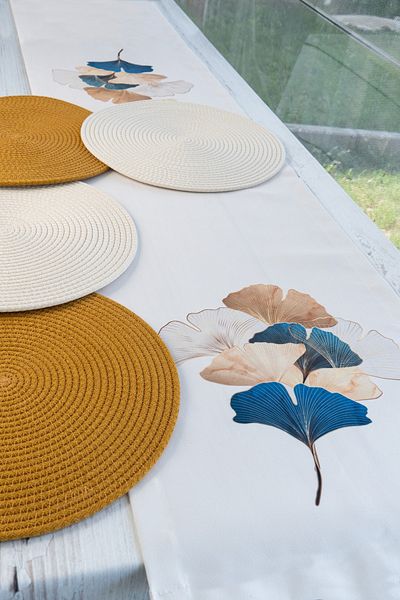 Pilloveland American Service Charging and Runner Set για 4 άτομα - Gold Ginkgo