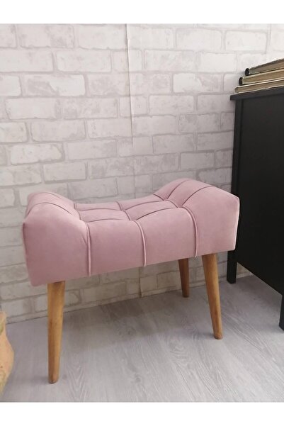 arkın koltuk döşeme Puf . Pudra Rengi Puf Ahşap Ayak Çima Dikiş Spor Modern T...