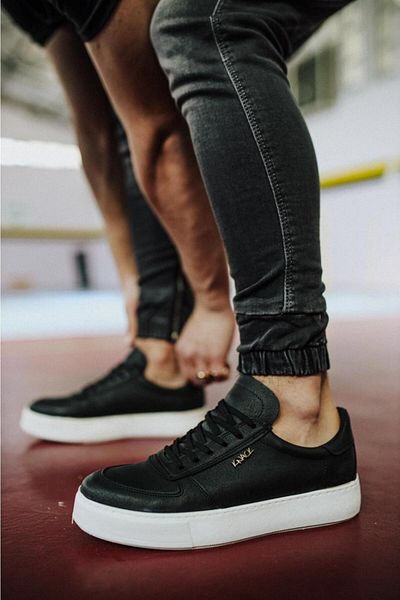 Joy Man J666 Pantofi sport casual pentru bărbați, cu talpă ortopedică cu șireturi, BT Black