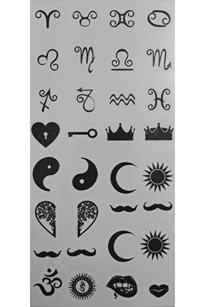 Queentrend Trendonline Minimal Burçlar Ve Sembolleri Geçici Vücut Dövmesi