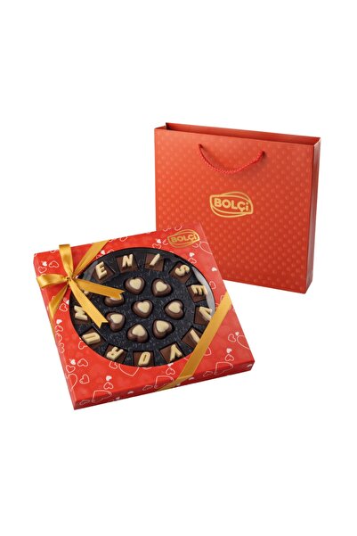 Bolçi Kalp Çikolatalı Harf Kutu 180g (Kalp Desenli)