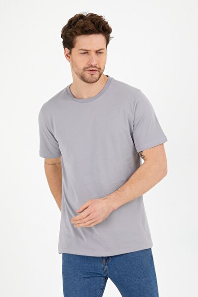 CLIPMAN Ανδρικό μπλουζάκι Slim Fit Basic 2 συσκευασιών Λευκό Γκρι