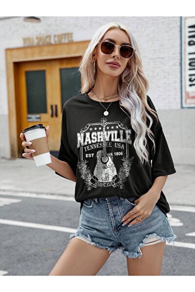 mercoledi Tennessee Štampano Žene Oversize kroj Smeđa T-shirt