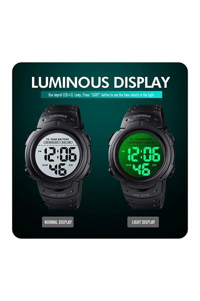 Skmei 156St 10 Years Battery Life Digital Men's Wrist Watch with Stopwatch 1560