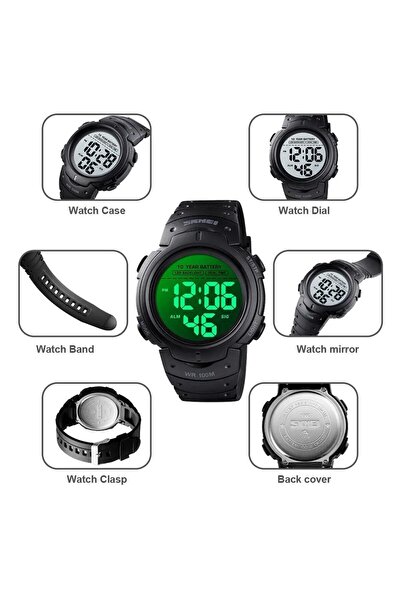 Skmei 156St 10 Years Battery Life Digital Men's Wrist Watch with Stopwatch 1560