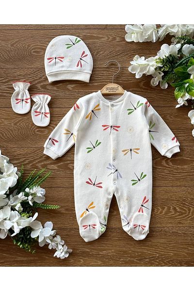 Renkli Puset 100% Organic Cotton 3-Piece Baby Sleeping Bag with Hat and Gloves