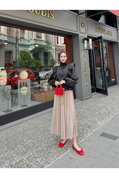 SedaKobal Piliseli Etek | Bej