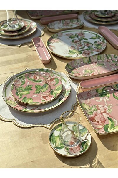 Onedekor 42 Parça Pink Rose Serisi Kahvaltı Takımı
