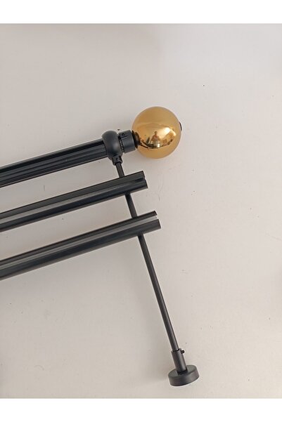 BeSe HOME LATİF ÇİFT RAYLI METAL RUSTİK 350 CM PERDE ASKISI PERDE KORNİŞİ