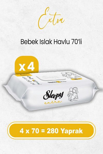Sleepy Extra Wet Baby Wipes 70 X 4 Pieces (280 Sheets)