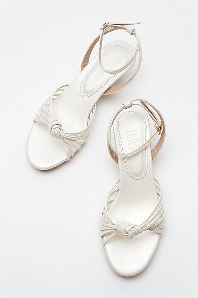 LuviShoes Dámské sandály na podpatku VİND Pearl Skin