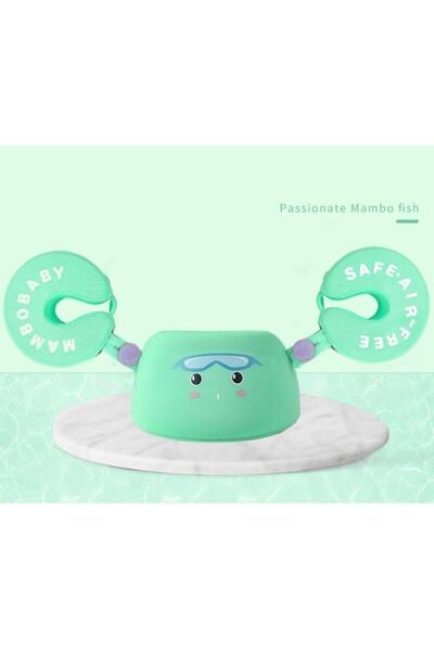 Schulzz سترة نجاة/سترة نجاة للسباحة للأطفال/الرضع باللون الأخضر من Mambobaby - حلقة ذراع للأطفال باللون الأخضر