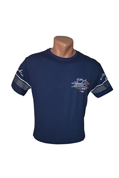 MASTIFF Erkek Lacivert Renk Jeans Yazılı Tişört