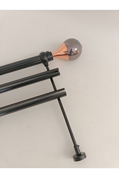 BeSe HOME Damla Çift Raylı Metal Rustik 300 Cm Perde Askısı Perde Kornişi
